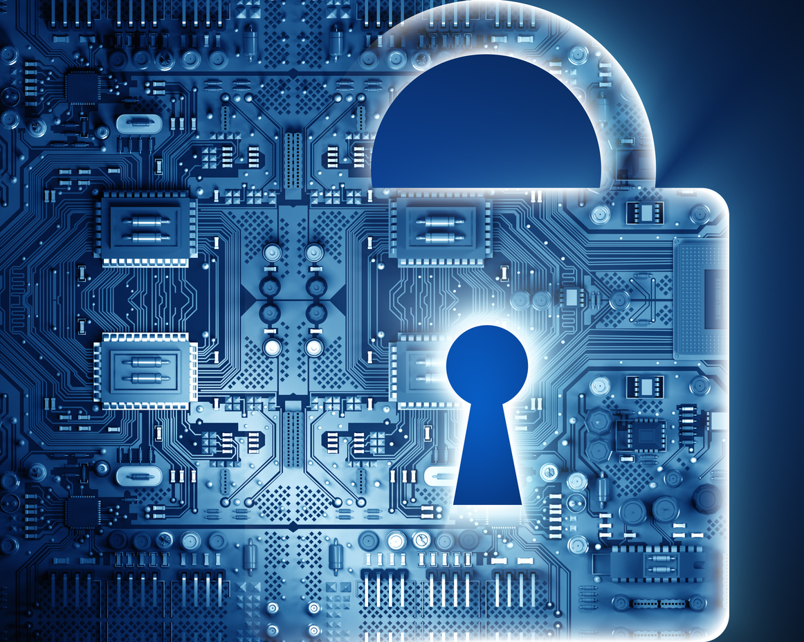 Cyber security concept with lock